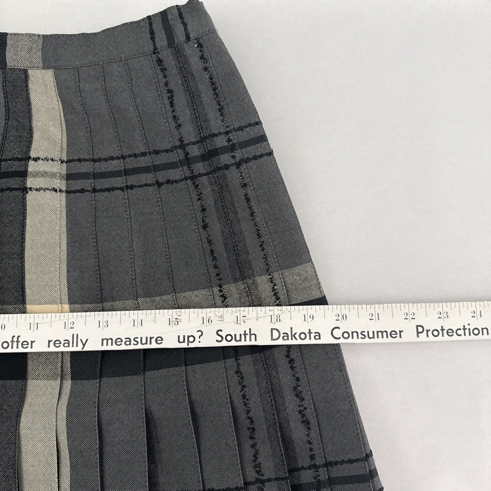 Vintage 60's Highland Queen Virgin Wool Gray Plaid Reversible skirt Women 10 - Picture 6 of 7